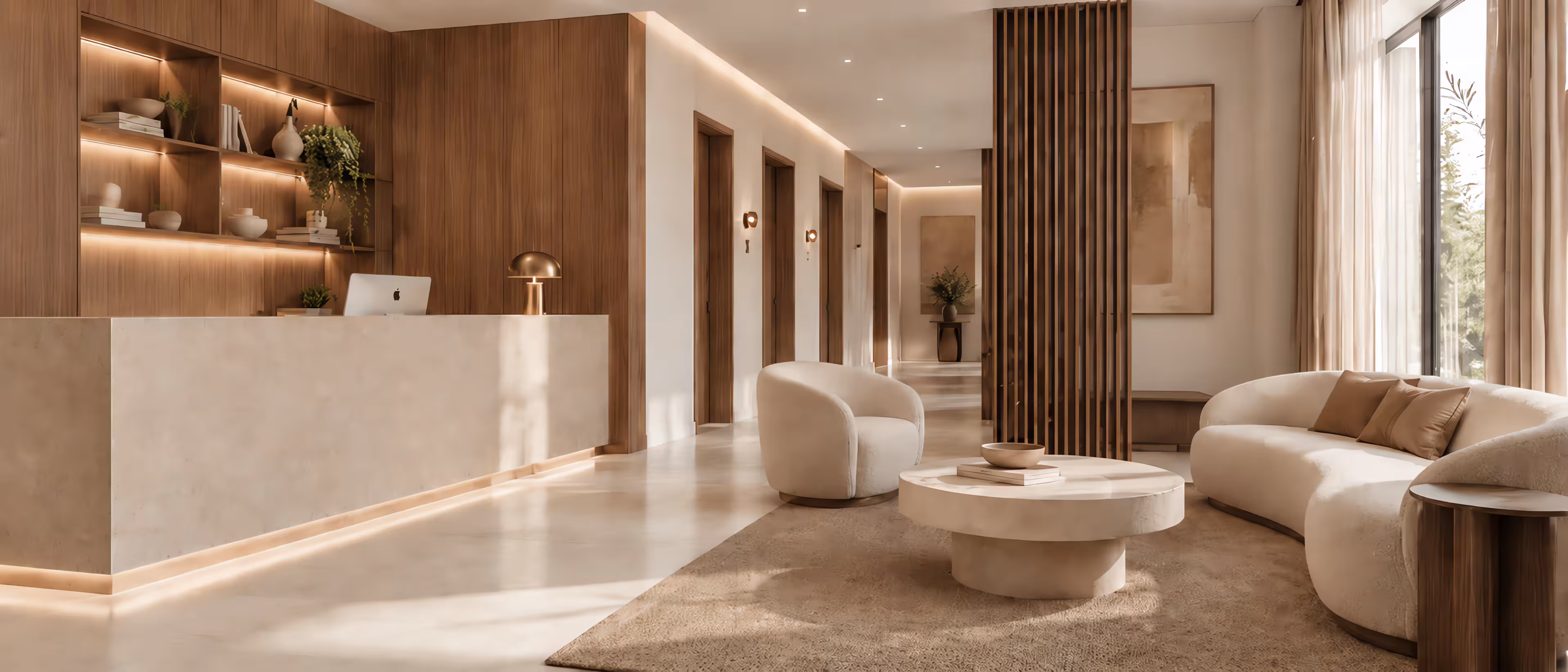 The clinic reception and waiting lounge